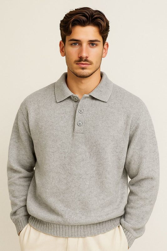 Men knitted polo sweater (Pre-Order)